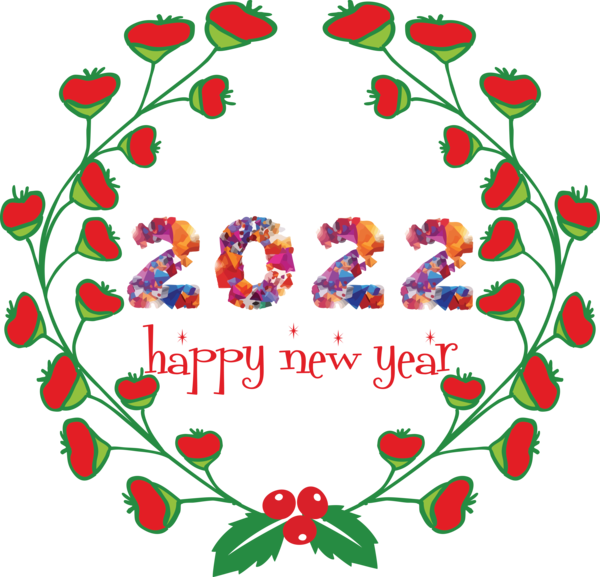 Transparent New Year Christmas Day Painting Watercolor painting for Happy New Year 2022 for New Year