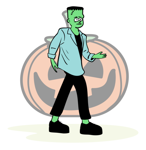 Transparent Halloween Cartoon Character Design for Happy Halloween for Halloween