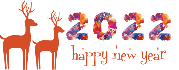 Transparent New Year Giraffe Logo Font for Happy New Year 2022 for New Year