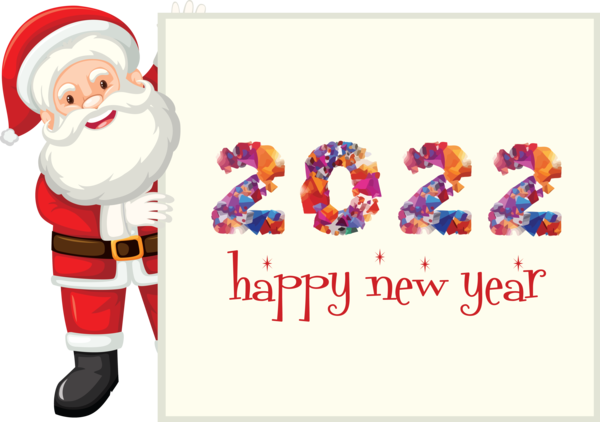 Transparent New Year Christmas Day Santa Claus Christmas Ornament M for Happy New Year 2022 for New Year
