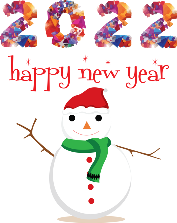 Transparent New Year Christmas Day Snowman Ornament for Happy New Year 2022 for New Year