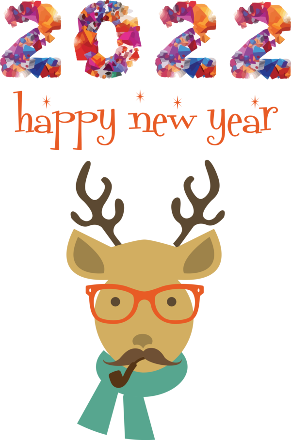 Transparent New Year Reindeer Meter Diner for Happy New Year 2022 for New Year