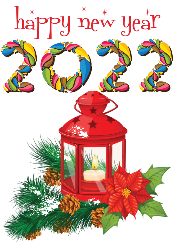 Transparent New Year Christmas Day Paper lantern Lantern for Happy New Year 2022 for New Year