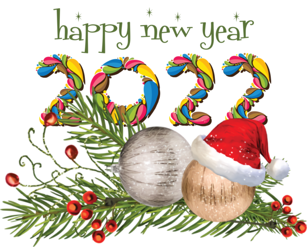 Transparent New Year Christmas Day Bauble Christmas pudding for Happy New Year 2022 for New Year