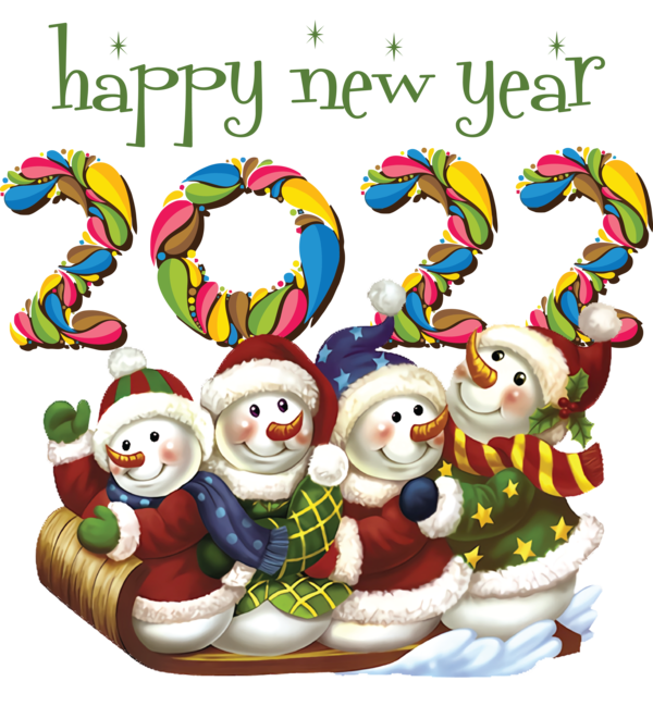 Transparent New Year Christmas Day Snowman Santa Claus for Happy New Year 2022 for New Year