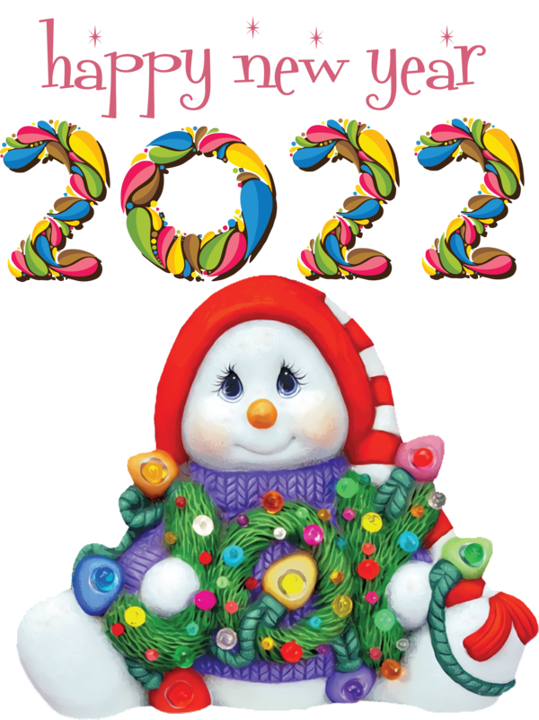 Transparent New Year Christmas Day Santa Claus Christmas card for Happy New Year 2022 for New Year