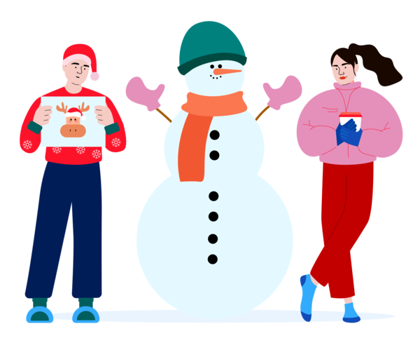 Transparent Christmas Cartoon Character Joint for Snowman for Christmas