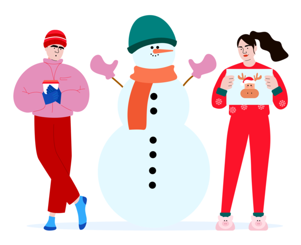 Transparent Christmas Christmas Day Cartoon Design for Snowman for Christmas