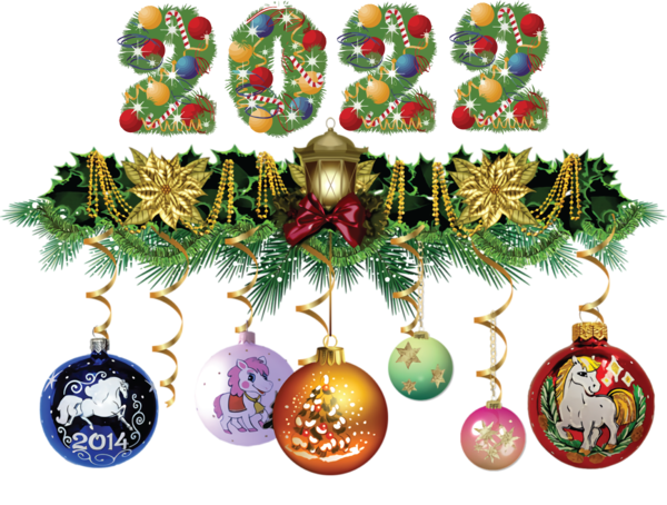 Transparent New Year Christmas Day Garland Birthday for Happy New Year 2022 for New Year