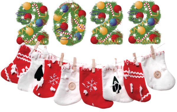 Transparent New Year Christmas Day Christmas Stocking Christmas Ornament M for Happy New Year 2022 for New Year