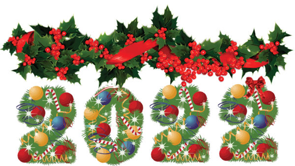 Transparent New Year Garland Christmas Day Transparency for Happy New Year 2022 for New Year