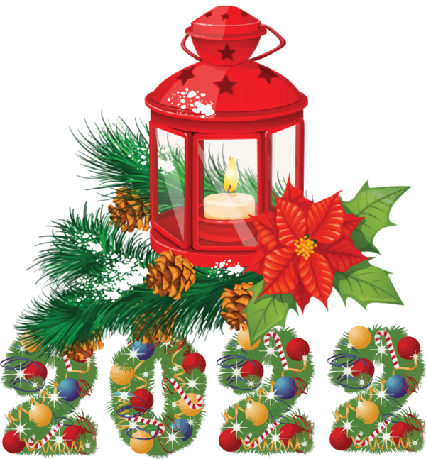 Transparent New Year Christmas Day Fir Bauble for Happy New Year 2022 for New Year