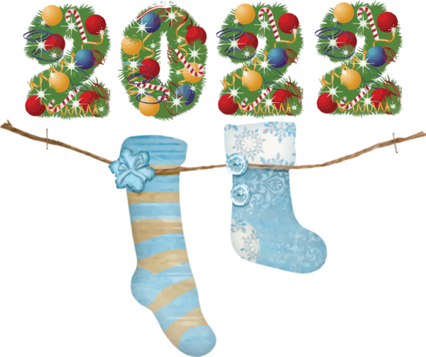 Transparent New Year Christmas Stocking Christmas Ornament M Christmas Day for Happy New Year 2022 for New Year