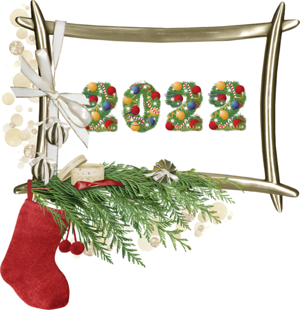 Transparent New Year Christmas Day Bauble Ornament for Happy New Year 2022 for New Year