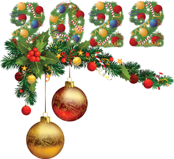 Transparent New Year Christmas Day Bauble Christmas decoration for Happy New Year 2022 for New Year
