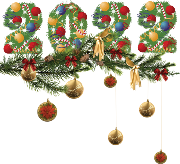 Transparent New Year Fir Bauble Christmas Day for Happy New Year 2022 for New Year