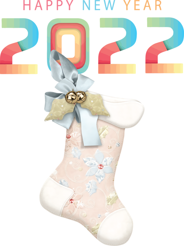 Transparent New Year Shoe Font for Happy New Year 2022 for New Year