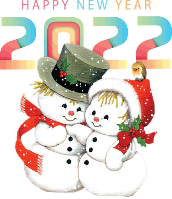 Transparent New Year Christmas Day Transparency Snowman for Happy New Year 2022 for New Year