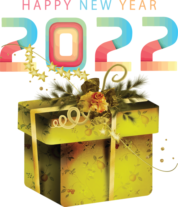 Transparent New Year Gift Flower Gift wrapping for Happy New Year 2022 for New Year