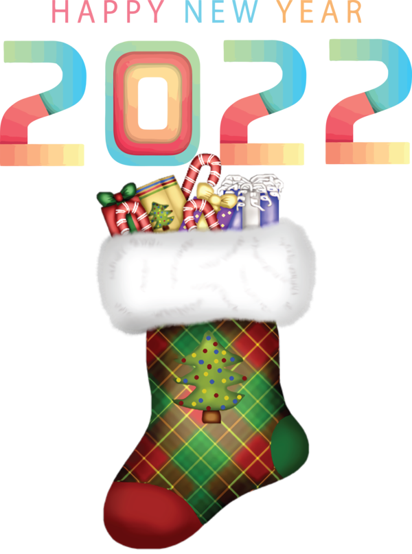 Transparent New Year Christmas Day Christmas Stocking Santa Claus for Happy New Year 2022 for New Year