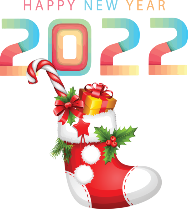 Transparent New Year Christmas Stocking Christmas Day Santa Claus for Happy New Year 2022 for New Year