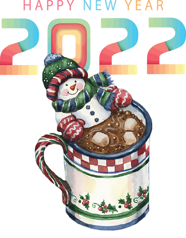 Transparent New Year Christmas Day Hot Chocolate December for Happy New Year 2022 for New Year