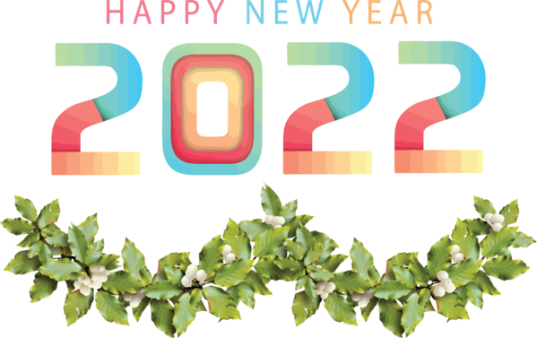 Transparent New Year Common holly Leaf Tree for Happy New Year 2022 for New Year
