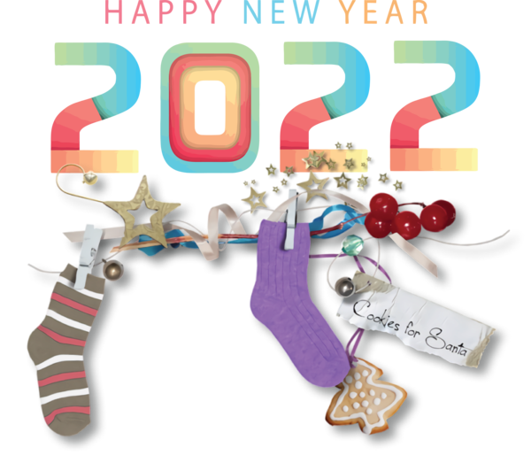 Transparent New Year Drawing Colored pencil Pencil for Happy New Year 2022 for New Year