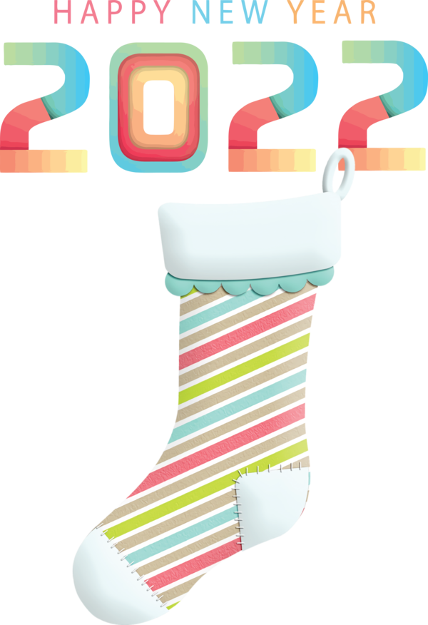 Transparent New Year Shoe Sock Clothing for Happy New Year 2022 for New Year