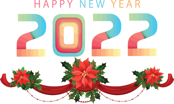 Transparent New Year Christmas Day Garland Transparency for Happy New Year 2022 for New Year
