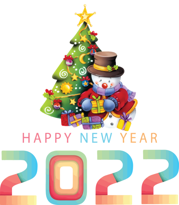 Transparent New Year Christmas Day Snowman Drawing for Happy New Year 2022 for New Year