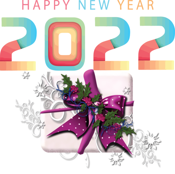 Transparent New Year Gift Birthday Ribbon for Happy New Year 2022 for New Year