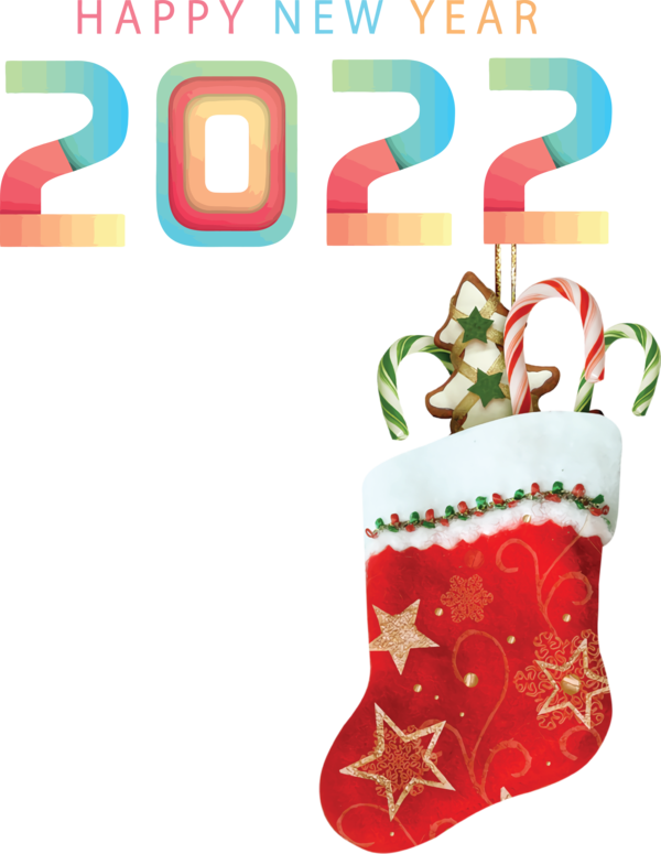 Transparent New Year Christmas Stocking Christmas Day HOLIDAY ORNAMENT for Happy New Year 2022 for New Year