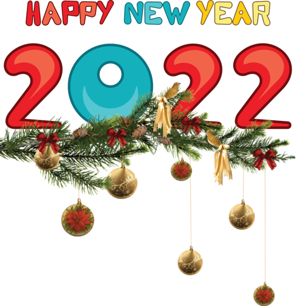 Transparent New Year Christmas Day Fir Bauble for Happy New Year 2022 for New Year