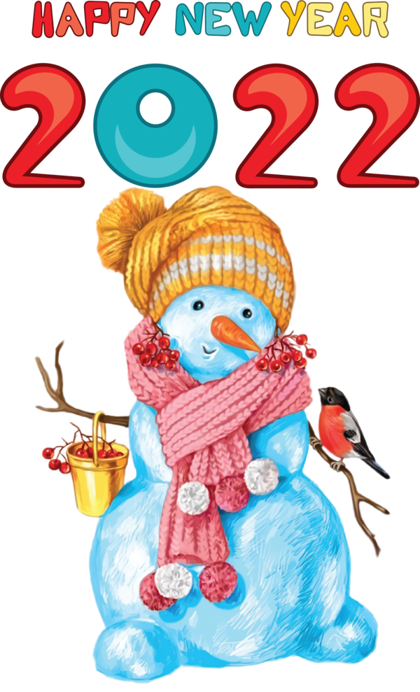 Transparent New Year Christmas Day Snowman Icon for Happy New Year 2022 for New Year