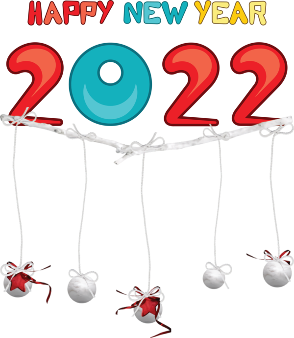 Transparent New Year Design Balloon Red for Happy New Year 2022 for New Year