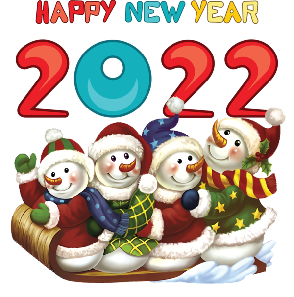 Transparent New Year Christmas Day Snowman Mrs. Claus for Happy New Year 2022 for New Year