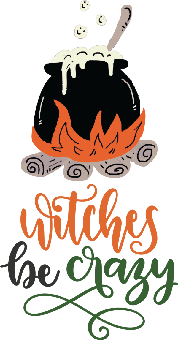 Transparent Halloween Design Logo Cartoon for Witch for Halloween