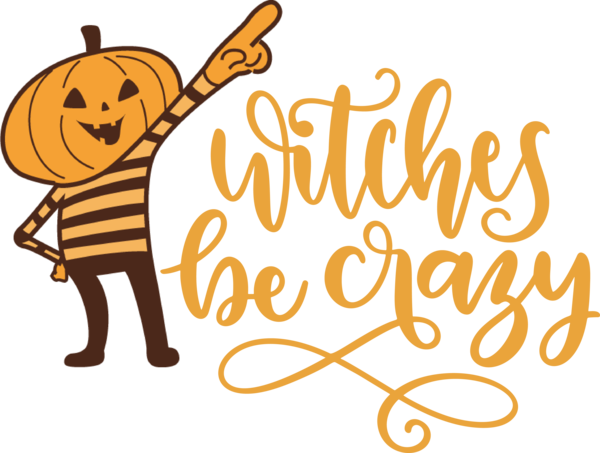 Transparent Halloween Logo Cartoon Yellow for Witch for Halloween