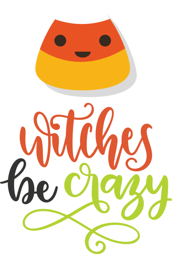 Transparent Halloween Logo Smiley Yellow for Witch for Halloween