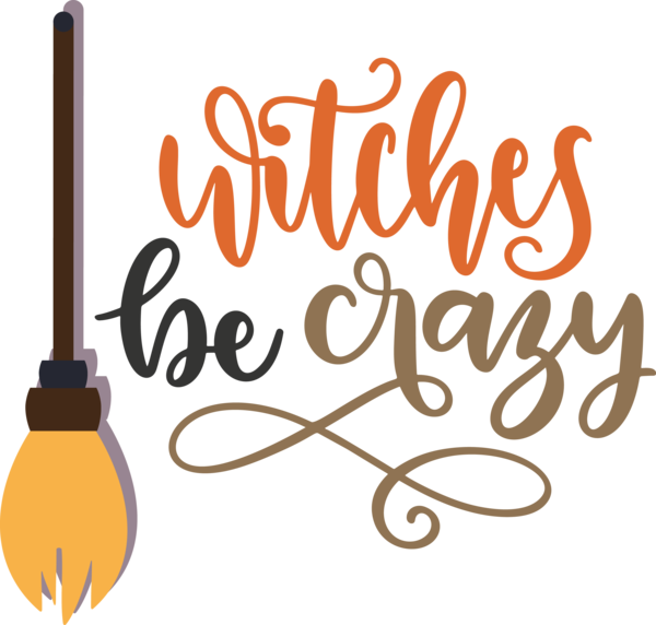 Transparent Halloween Logo Calligraphy Line for Witch for Halloween