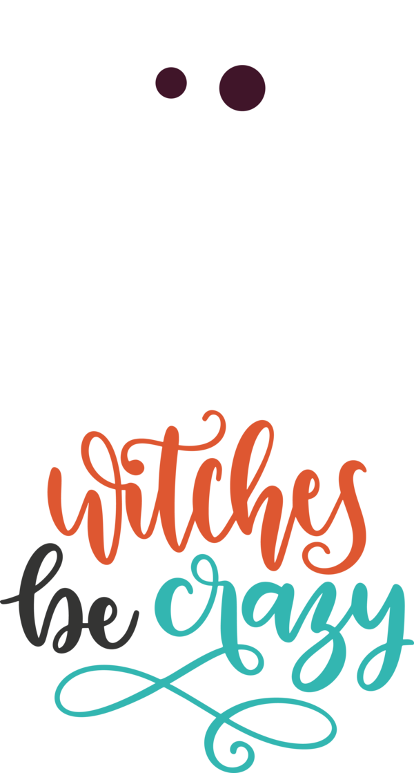 Transparent Halloween Logo Calligraphy Design for Witch for Halloween