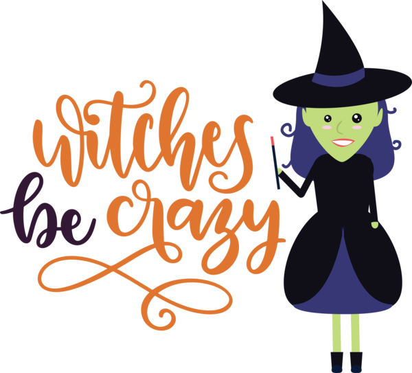 Transparent Halloween Cartoon Logo Character for Witch for Halloween