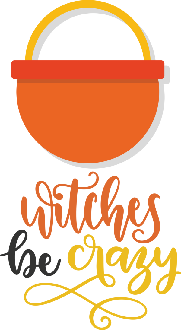 Transparent Halloween Logo Calligraphy Yellow for Witch for Halloween