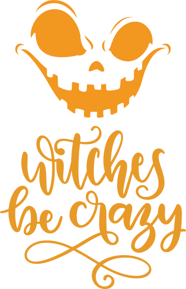 Transparent Halloween Logo Yellow Line for Witch for Halloween