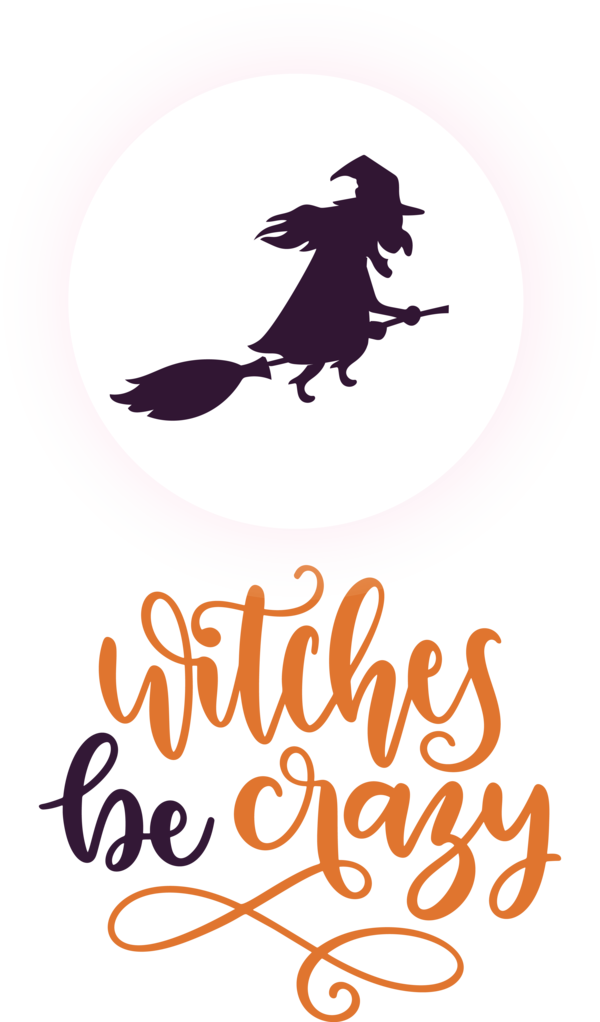 Transparent Halloween Birds Logo Line for Witch for Halloween