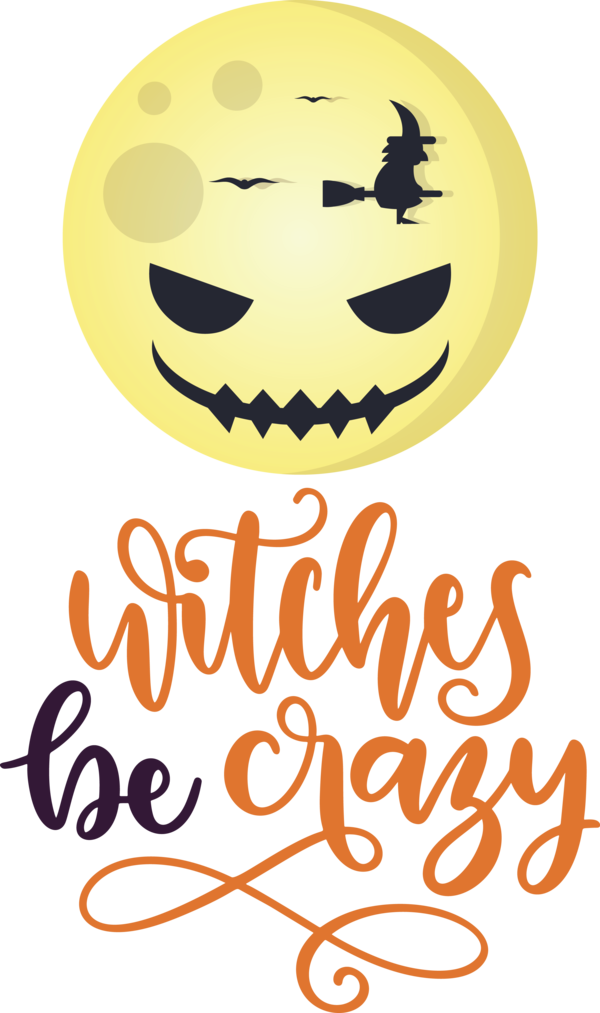 Transparent Halloween Smiley Emoticon Yellow for Witch for Halloween