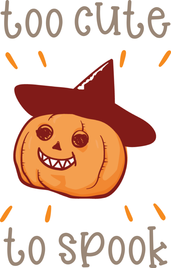 Transparent Halloween Cartoon Pumpkin Happiness for Jack O Lantern for Halloween