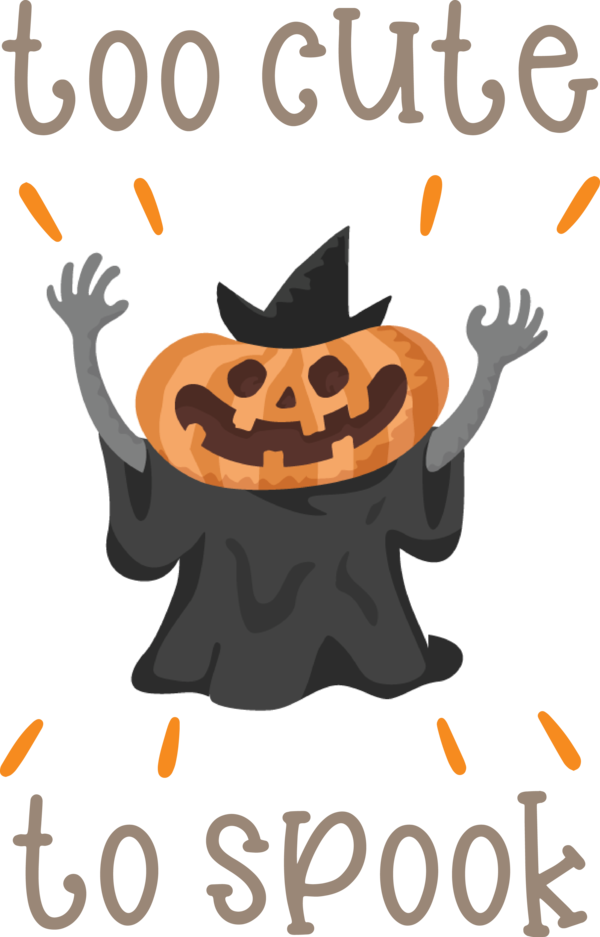 Transparent Halloween Witch Cartoon Trick-or-treating for Jack O Lantern for Halloween