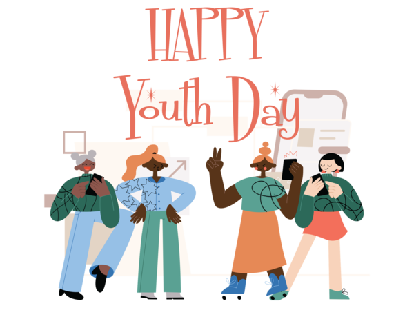 Transparent International Youth Day Cartoon Icon Clothing for Youth Day for International Youth Day